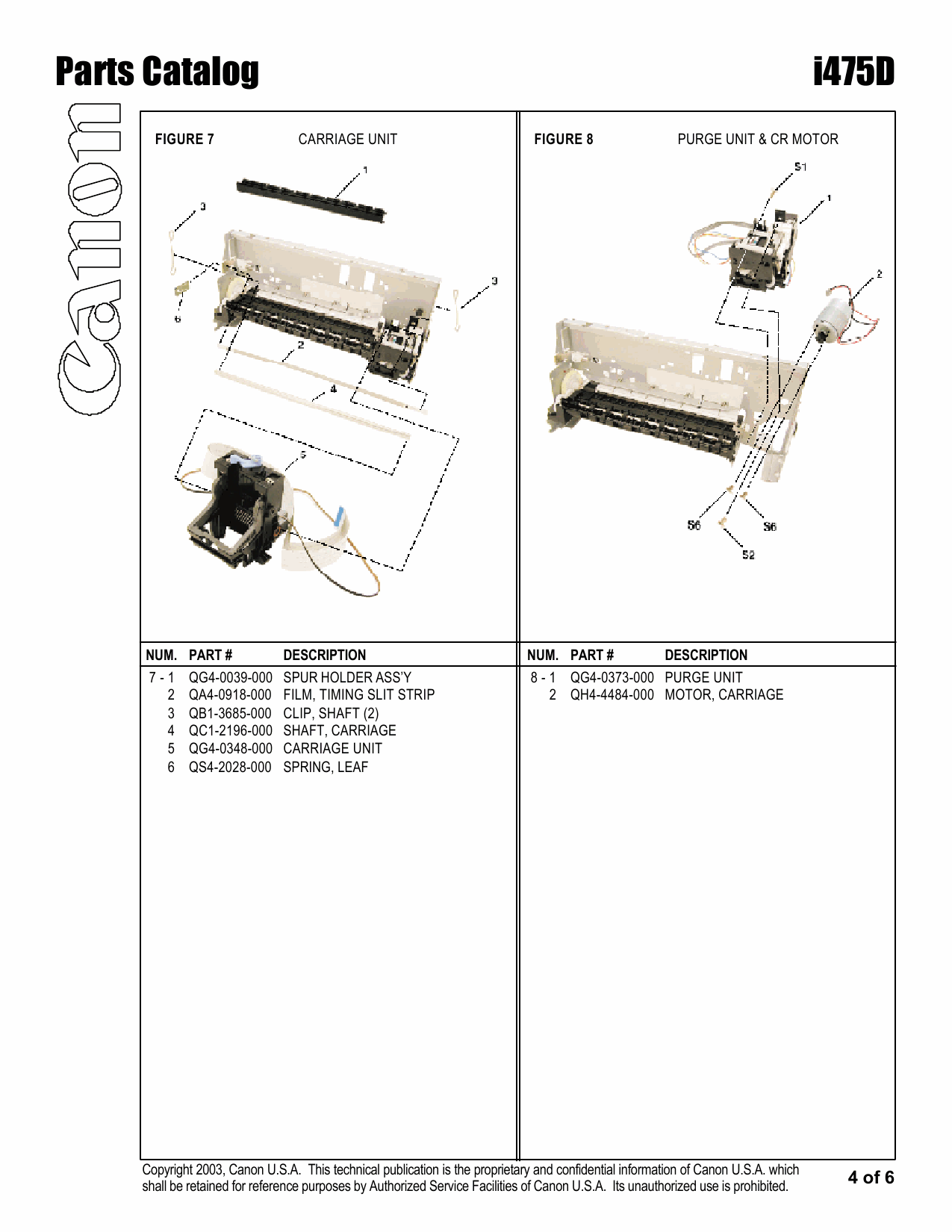 Canon PIXUS i475D Parts Catalog Manual-5